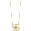 Ember Fine Jewelry 14k Gold Turquoise Flower Pendant Necklace In Gold