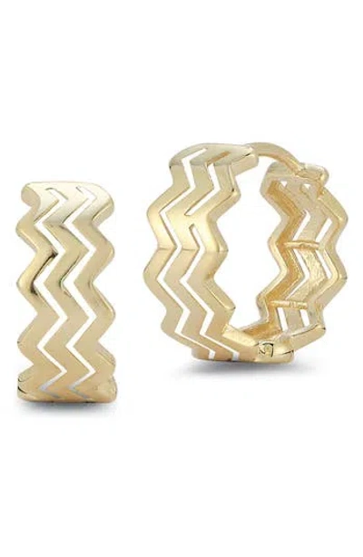 Ember Fine Jewelry Zigzag Hoop Earrings In Gold