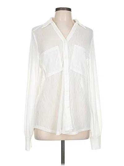 Pre-owned Ember Long Sleeve Blouse In White