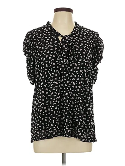 Pre-owned Ember Short Sleeve Blouse In Black
