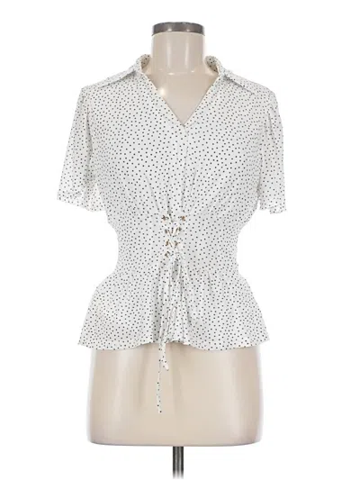 Pre-owned Ember Short Sleeve Blouse In Ivory