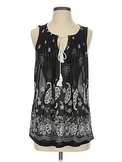 Pre-owned Ember Sleeveless Blouse In Black