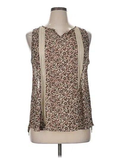 Pre-owned Ember Sleeveless Blouse In Tan
