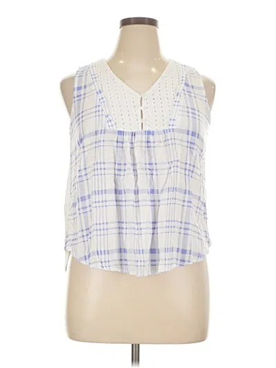 Pre-owned Ember Tank Top Ivory Plunge Neckline Tops
