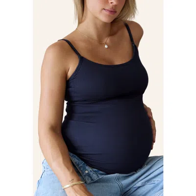 Embrace Soft Ribbed Nursing Tank In Blue