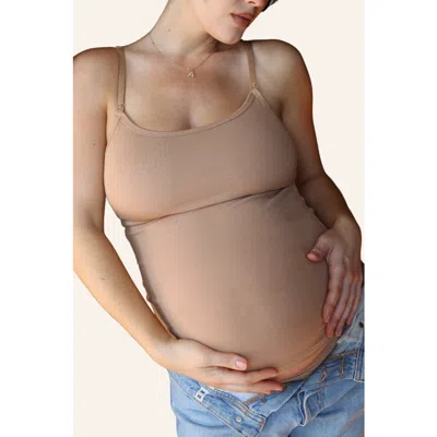Embrace Soft Ribbed Nursing Tank In Brown