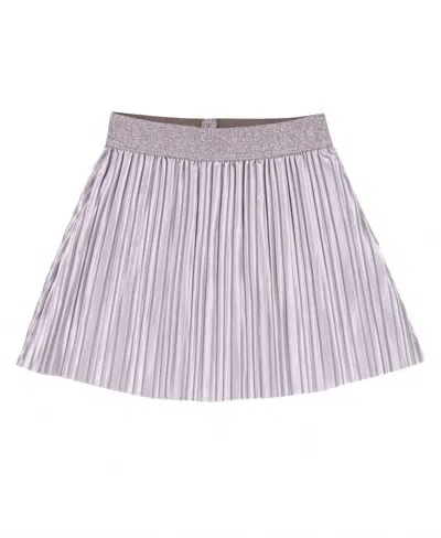 Emc Kids' Girl's Pleated Eco Leather Skirt In Silver In Purple