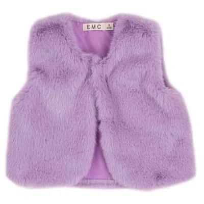 Emc Kid's Fur Vest In Lavender In Purple