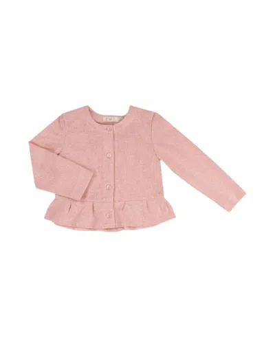 Emc Kid's Knitted Jacket With Lurex In Peach In Pink