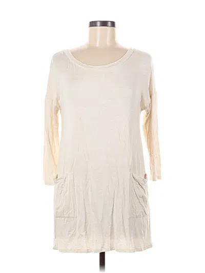 Pre-owned Emerald 3/4 Sleeve Top Ivory Scoop Neck Tops In White