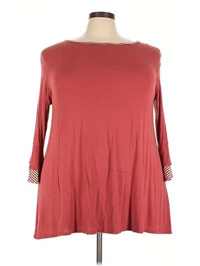 Pre-owned Emerald 3/4 Sleeve T-shirt In Burgundy