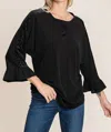Emerald Collection Leopard Velvet Accent Top In Black In Black