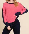 Emerald Collection Solid Color Block Top - Plus In Pink In Multi