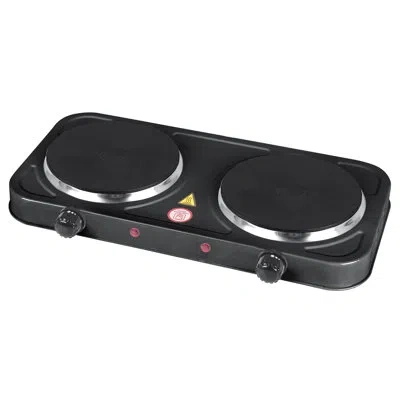 Emerald Electric Double Burner In Black