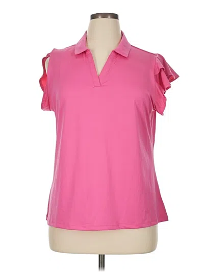 Pre-owned Emerald Short Sleeve Polo Shirt In Pink