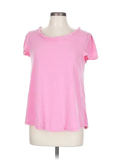 Pre-owned Emerald Short Sleeve Top Pink Cold Shoulder Neckline Tops