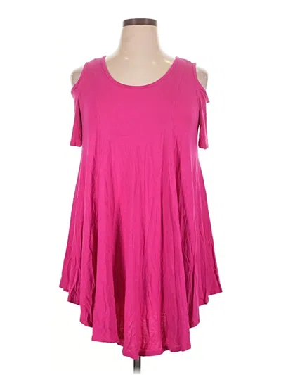 Pre-owned Emerald Sleeveless Top Pink Cold Shoulder Neckline Tops