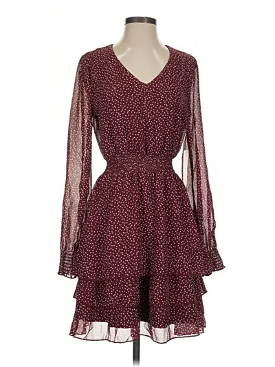 Pre-owned Emerald Sundae Casual Dress In Burgundy
