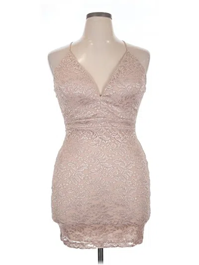 Pre-owned Emerald Sundae Cocktail Dress In Tan