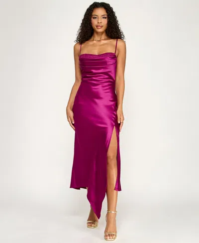 Emerald Sundae Junior's Sweetheart Neck Dress In Pink