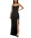 Emerald Sundae Juniors' Cowlneck Ruched Gown