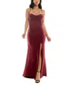 Emerald Sundae Juniors Womens Sleeveless Maxi Evening Dress In Burgundy