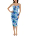 Emerald Sundae Juniors' Cutout Corset Lace-up-back Dress In Blue Multi