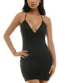 Emerald Sundae Juniors Womens Glitter Short Mini Dress In Black