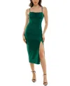 Emerald Sundae Juniors' Straight-neck Sleeveless Ruched Dress In Green
