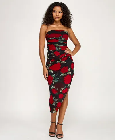 Emerald Sundae Juniors' Strapless Fitted Dress In Multi