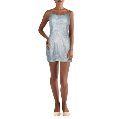 Emerald Sundae Juniors Womens Glitter Mini Bodycon Dress In Blue