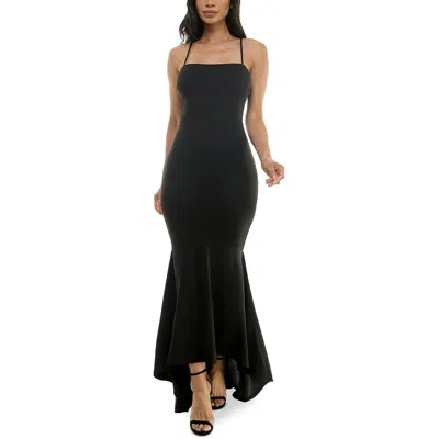 Emerald Sundae Juniors Womens Hi-low Formal Evening Dress In Black