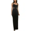 Emerald Sundae Juniors Womens Lace Illusion Evening Dress In Black