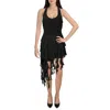 Emerald Sundae Juniors Womens Ruched Chiffon Cocktail And Party Dress In Black