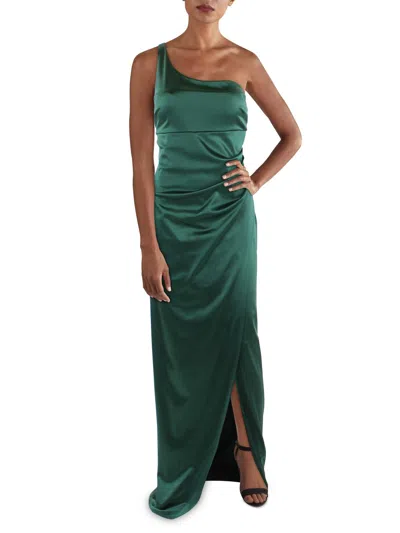 Emerald Sundae Juniors Womens Satin Long Evening Dress In Green