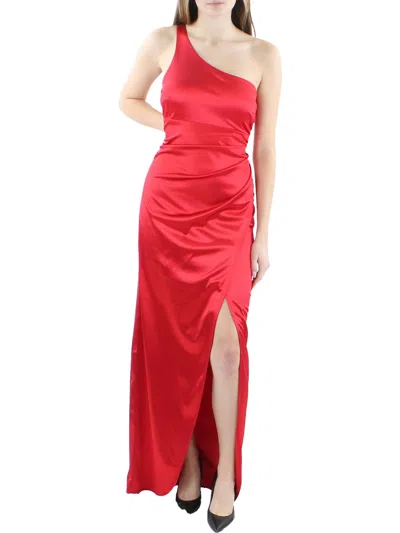 Emerald Sundae Juniors Womens Satin Long Evening Dress In Red