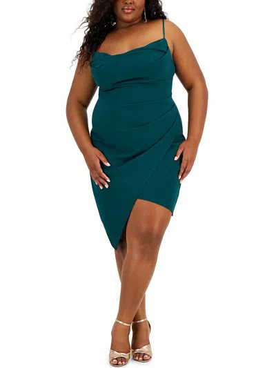 Emerald Sundae Juniors Womens Tight Short Bodycon Dress In Blue