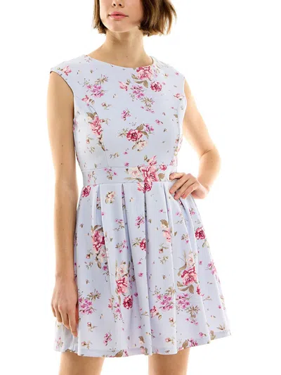 Emerald Sundae Juniors Womens Wedding Mini Fit & Flare Dress In White