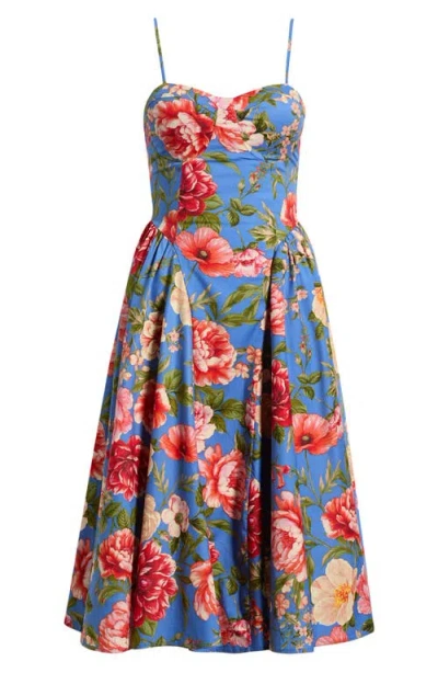 Emerald Sundae Print Sleeveless Fit & Flare Dress In Multi
