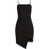 Emerald Sundae Trendy Plus Size Gathered Bodycon Dress In Black