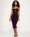 Emerald Sundae Women's Strapless Ruffle Dress In Purple
