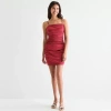Emerald Sundae Womens Juniors Sleeveless Bodycon Dress In Red