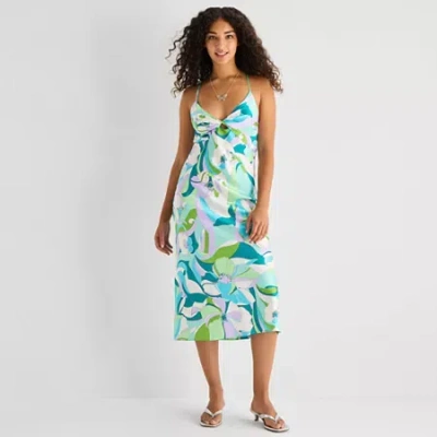 Emerald Sundae Womens Juniors Sleeveless Slip Dress In Green