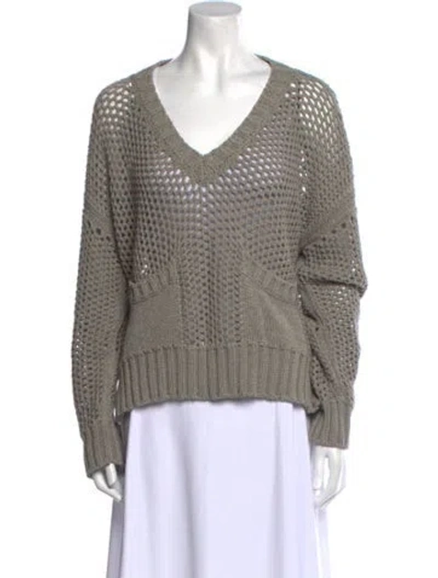 Pre-owned Emerging Designer - No Designer Code V-neck Sweater In Gray