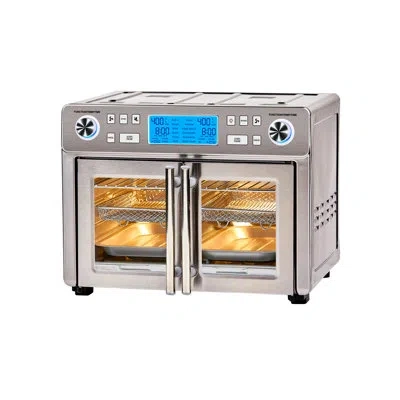 Emeril Lagasse Dual Zone 360 Air Fryer Oven Combo, French Door, 25 Qt Extra Large, Multiple Ways To Cook Foods, Up  In Stainless Steel