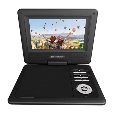 Emerson 7in Portable Dvd Player Bookshelf Speaker In Black