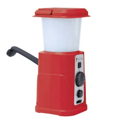 Emerson Emergency Solar Radio Lantern With Dynamo Hand-crank Generator In Red