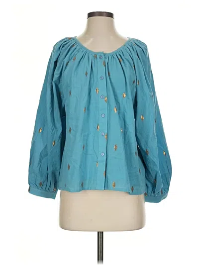 Pre-owned Emerson Fry 3/4 Sleeve Blouse In Teal