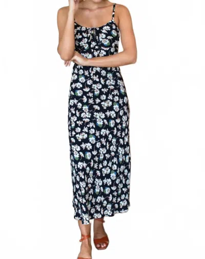 Emerson Fry Amy Bias Sundress In Vita Flowers Noir In Black