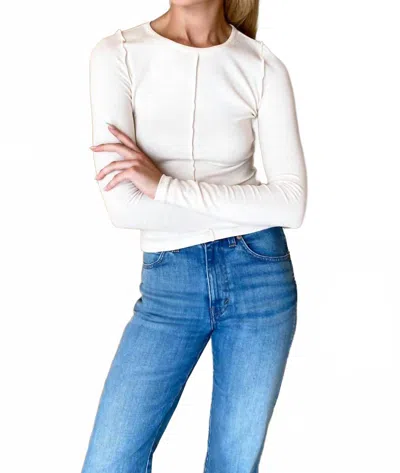 Emerson Fry Amy Crewneck Top In Ivory In Multi